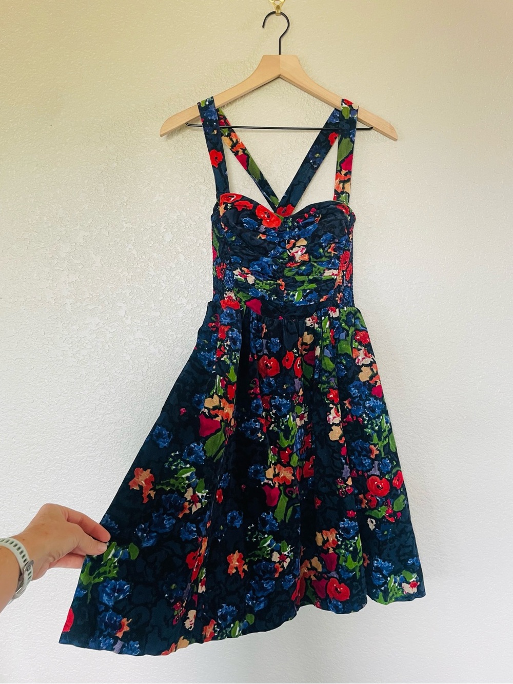 Anthropologie HD in Paris Floral Corduroy Dress